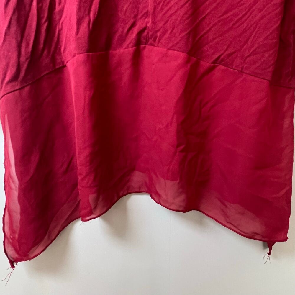 Rebecca Malone Womens Lg Burgundy Tunic Top 3/4 Sleeve Boho Top Boho Romantic - Picture 7 of 8